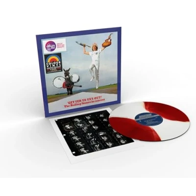 Image of The Rolling Stones Get Yer Ya Ya&#039;s Out! Red &amp; White Stripe vinyl + Lithograph (National Album Day 2024) 2024 UK LP 018771220817