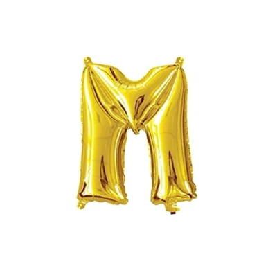 Image of 16&quot; Gold Letter M Foil Balloons Air Filled Self Inflating Birthday Anniversary Wedding Party Banner Decorations