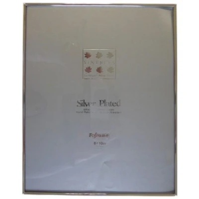 Image of Sixtrees 2 400 80 8 x 10 inch Cambridge Narrow Rim Solid Brass Silver Plated Photo Frame