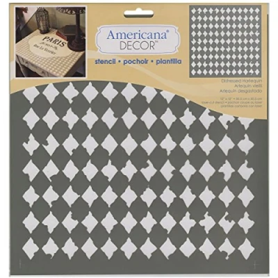 Image of Deco Art Americana Decor Stencil x 12 inch Distressed Harlequin, None, Extra Large, One Size