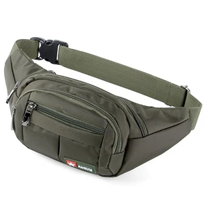 Image of Bumbags and Fanny Packs for Running Hiking Waist Bag Outdoor Sport Waistpack Men Women (Olive)