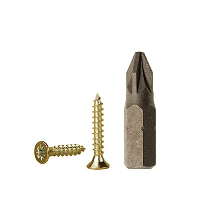 Image of (Pack of 500 pcs) Yellow Zinc Plated Steel 2.5 x 16 mm Wood Screws, Chipboard Universal Pozi Drive Screw, PZ Fully Threaded, Pozidriv Countersunk Head (500, mm)