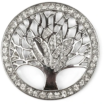 Image of styleBREAKER tree of life magnetic jewellery pendant for scarves, shawls or ponchos with rhinestones, brooch, ladies 05050029, Colour:Gold