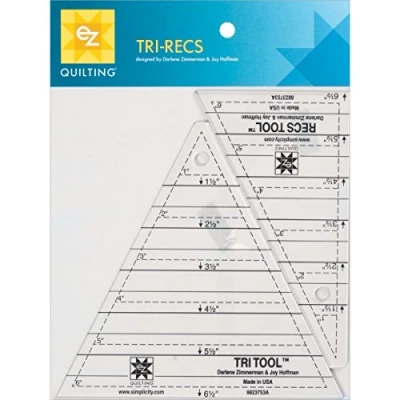 Image of EZ Quilting Tri Recs Tools Acrylic Template, Clear, 6 inch