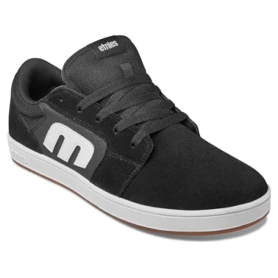 Image of Etnies Cresta Unisex Trainers, Men&#039;s, Size: 7.5, Black/white Leather and textile