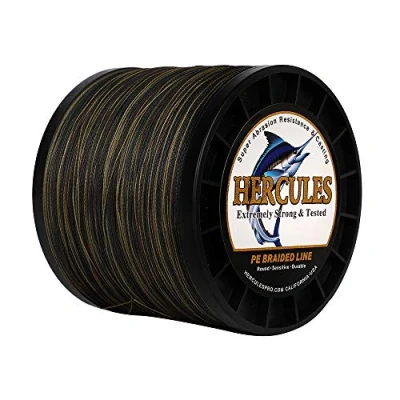 Image of Hercules Braided Fishing Line 2000m 2187yds 6lbs 100lbs Pe Superline 4 Strands (Camouflage 90lb/40.8kg 0.50mm)