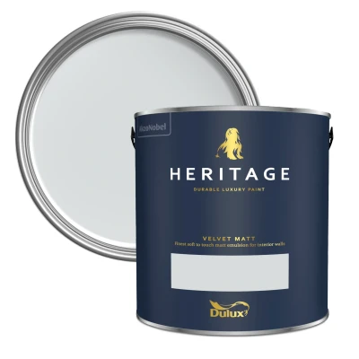 Image of Dulux Heritage Velvet Matt Paint, Lead White 2.5L