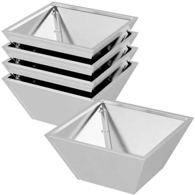 Image of vidaXL Garden Bowl Planters 5 pcs 35x35x15 cm Stainless Steel