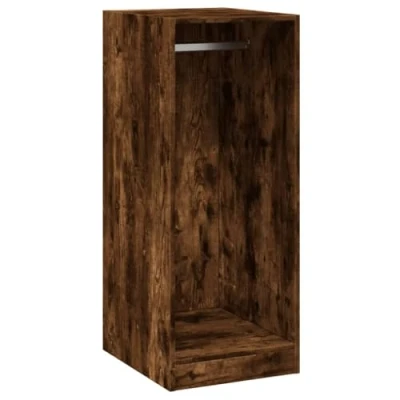 Image of vidaXL Wardrobe Organizer Smoked Oak Engineered Wood Armoire with Hanging Rod for Bedroom, Living Room Storage, Durable Closet