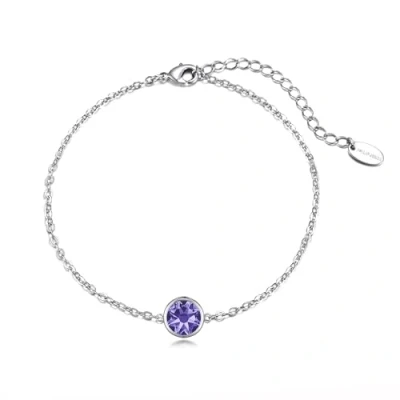 Image of Philip Jones Light Purple Crystal Anklet Created with Zircondia® Crystals