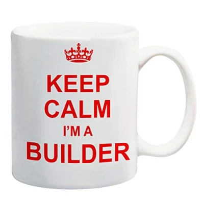 Image of Dynamite Gifts Keep Calm I&#039;m A Builder Red Mug Gift Present