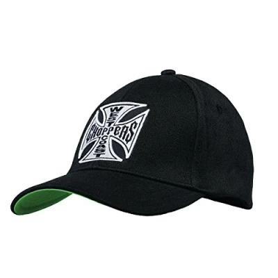 Image of West Coast Choppers Unisex Snapback Cap OG Cross Round Bill, Color:Black, Size:one Size