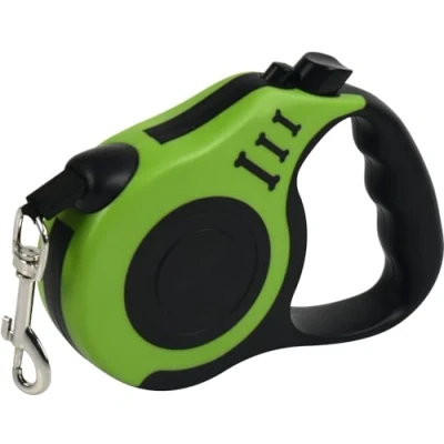 Image of Retractable Dog Lead 16ft /5m Nylon Tape Leash with Lock Button Heavy Duty Handle (Green)