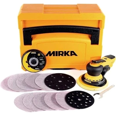 Image of Mirka DEROS II 5650 Orbital Sander for 125 &amp; 150mm Sandpaper Orbit 5.0mm / 230V Electric Sanding Machine with Case/UK Plug Power Tool dust Free of Wood, Drywall, and Metal