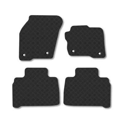 Image of Rubber Car Mats Compatible with Ford Galaxy (2015 ) [5 Seat] Tailored Fit Floor Set Accessory Black Custom 4 Pieces Clips Anti Slip Backing, Heavy Duty &amp; Waterproof