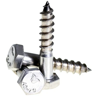 Image of Bolt Base 5mm A2 Stainless Steel Coach Screws Hex Head Lag Bolts Wood Screw DIN 571 M5 X 35 30