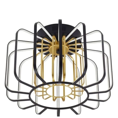 Image of Lucande LED ceiling light Birger, Ø 39.5cm, black/gold