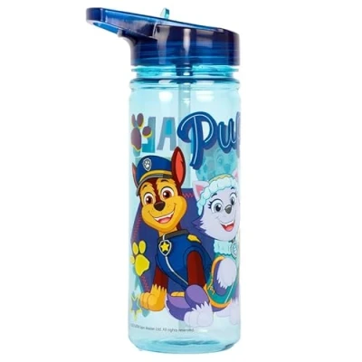 Image of Paw Patrol Chase Plastic Bottle with Straw BPA Free 580 ml School Water for Girls 100% Leakproof Durable Drink Kids