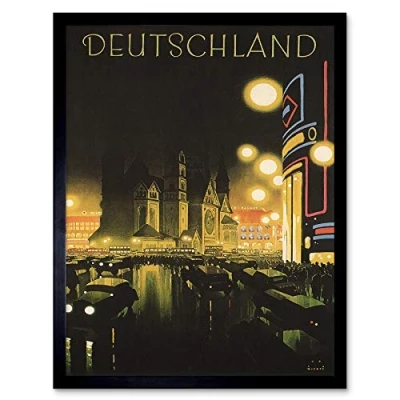 Image of Wee Blue Coo Travel Tourism Berlin Germany Deutschland Vintage Advertising Art Print Framed Poster Wall Decor 12X16 Inch