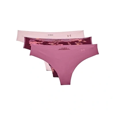 Image of Under Armour Womens 3 Pack Print Thongs Pink L
