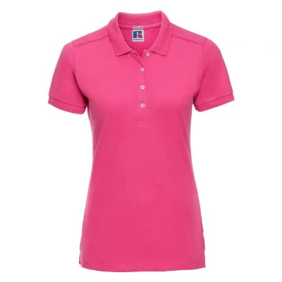 Image of Russell Athletic Womens/Ladies Pique Stretch Polo Shirt (Fuchsia) Size Small