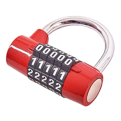 Image of Amtech T1144 5 Digit zinc Combination Padlock Black &amp; Red