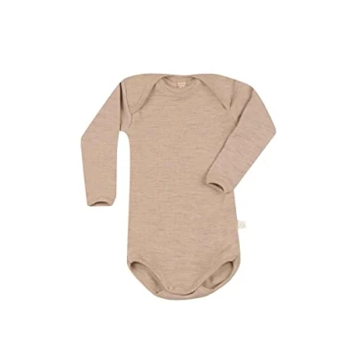 Image of DILLING Baby bodysuit w/long sleeve organic merino wool Beige 86