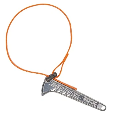Image of Klein Tools S6HB Strap Wrench, Adjustable Grip It Wrench Adjusts 1 1/2 to 4 Inch, 6 Inch Handle