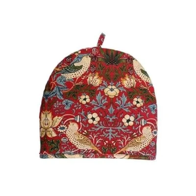 Image of William Morris Strawberry Thief Red Small Tea Cosy