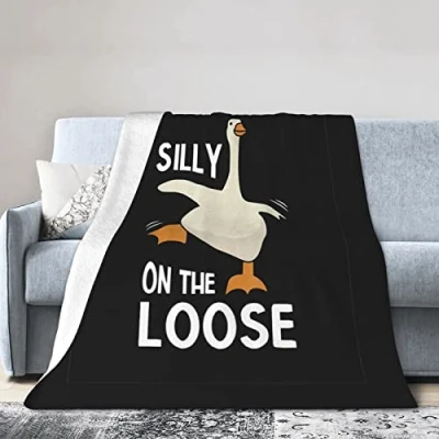 Image of GQWJKSZ Silly Goose On The Loose Flannel Blanket Ultra Soft Micro Fleece Throw Blankets Warm Air Conditioning Lightweight Bedding for Sofa Couch Chair All Season