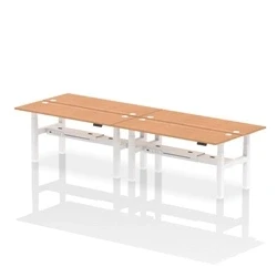 Image of Air B2B 1800x600mm Height Adjustable 4P Bench Desk CP Oak/White
