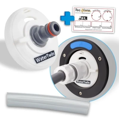 Image of MaJoCompTec® Watertwin Fuel Cap with Water Connection Tank Filling Adapter for Filler Nozzle Motorhome Caravan Accessories (ECO Version, 3 PIN D:78)
