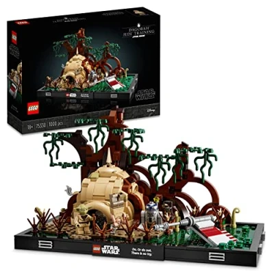 Image of LEGO Star Wars Dagobah Jedi Training Diorama 75330 Creative Building Kit for Adults; Collectible Brick Built Scene Display; Fun or Birthday Present Fans (1,000 Pieces)