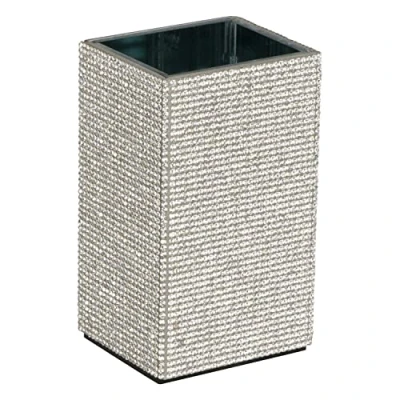 Image of EagleWiz Sparkle Diamante Silver Bling Bathroom Tumbler, Toothbrush Holder