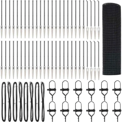 Image of vidaXL Welded Wire Fence with 13 Spike Posts Grey 0.6x100 m Steel