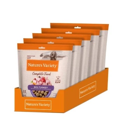 Image of Nature&#039;s Variety Complete Freezed Dried Food Turkey for Dogs Medium/Maxi Case 5 x 250 g