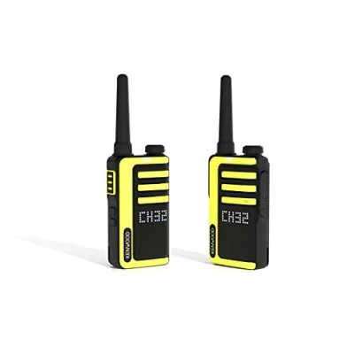 Image of Kenwood UBZ LJ9SET Walkie Talkies, 2 Way PMR446 Licence Free FM Radio’s, Handheld, 6km Range, 32 Channels, USB C Charging, Illuminated Dot Matrix Display Black/Green (Pack of 2)