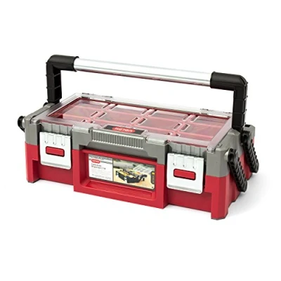 Image of Keter Master Pro Series Cantilever 17186819 Assortment Box 18 Inches Plastic Red/Silver