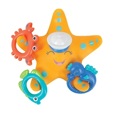 Image of Nuby Starfish Hoopla Floating Bath Toy Includes 3 Throwing Rings BPA Free Suitable for Ages 18 Months Plus
