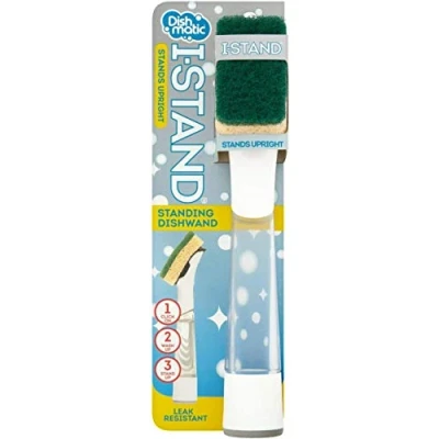 Image of Dishmatic Washing up Brush with Pro Standing Handle Black OR White Color Sold by Karrma Ltd.