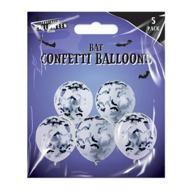 Image of 12&quot; Bat Confetti Balloons 5pk