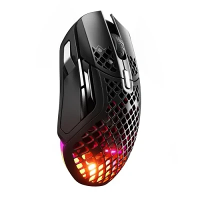 Image of SteelSeries Aerox 5 Wireless Holey RGB Gaming Mouse Ultra lightweight Water Resistant Design 9 Buttons Bluetooth/2.4 GHz 18K DPI TrueMove Air Optical Sensor