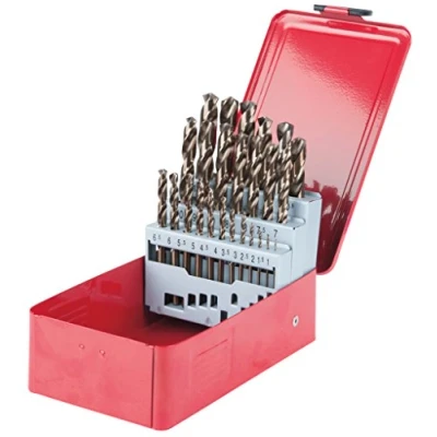 Image of KS Tools 330.3613 HSS G Co 5 Twist drill set, in metal case, 25 pcs, 1 13mm