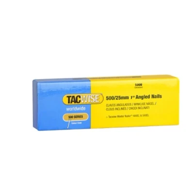 Image of Tacwise 824 Type 500/25mm Angled Nails for Nail Gun (Pack of 5000)