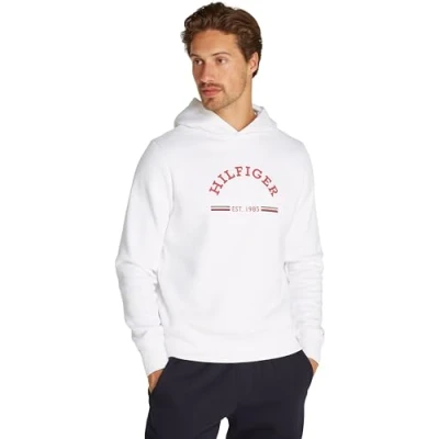 Image of Tommy Hilfiger Roundall Hoody Sweatshirt, Men&#039;s, Size: 3XL, White