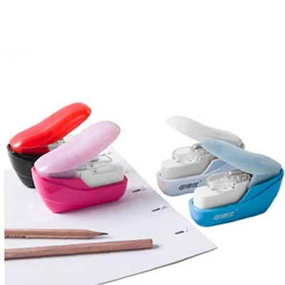 Image of Casecover Hand held Mini Safe Stapler Without Paper Stapling Staple Free (random Color)