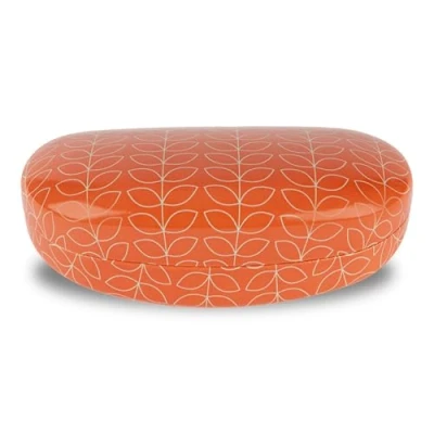Image of LAGO TERRA Geometric Leaf Print Hard Shell Sunglasses Case Auburn (Large)