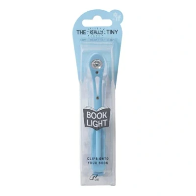 Image of IF Really Tiny Book Light (Sky Blue) Compact Reading Lights for Books in Bed Flexible Clip On A Great Lamp with Batteries Included