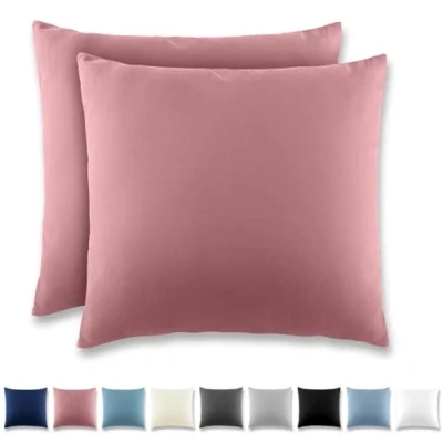 Image of REDKEY Cushion Cover 80 x cm, Set of 2 Pillowcases with Zip, Brushed Microfibre for Cushions, Washable up to 40 C, Dusky Pink
