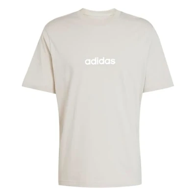 Image of adidas Men&#039;s Essentials Linear Single Jersey TEE, Wonder Alumina/White, S